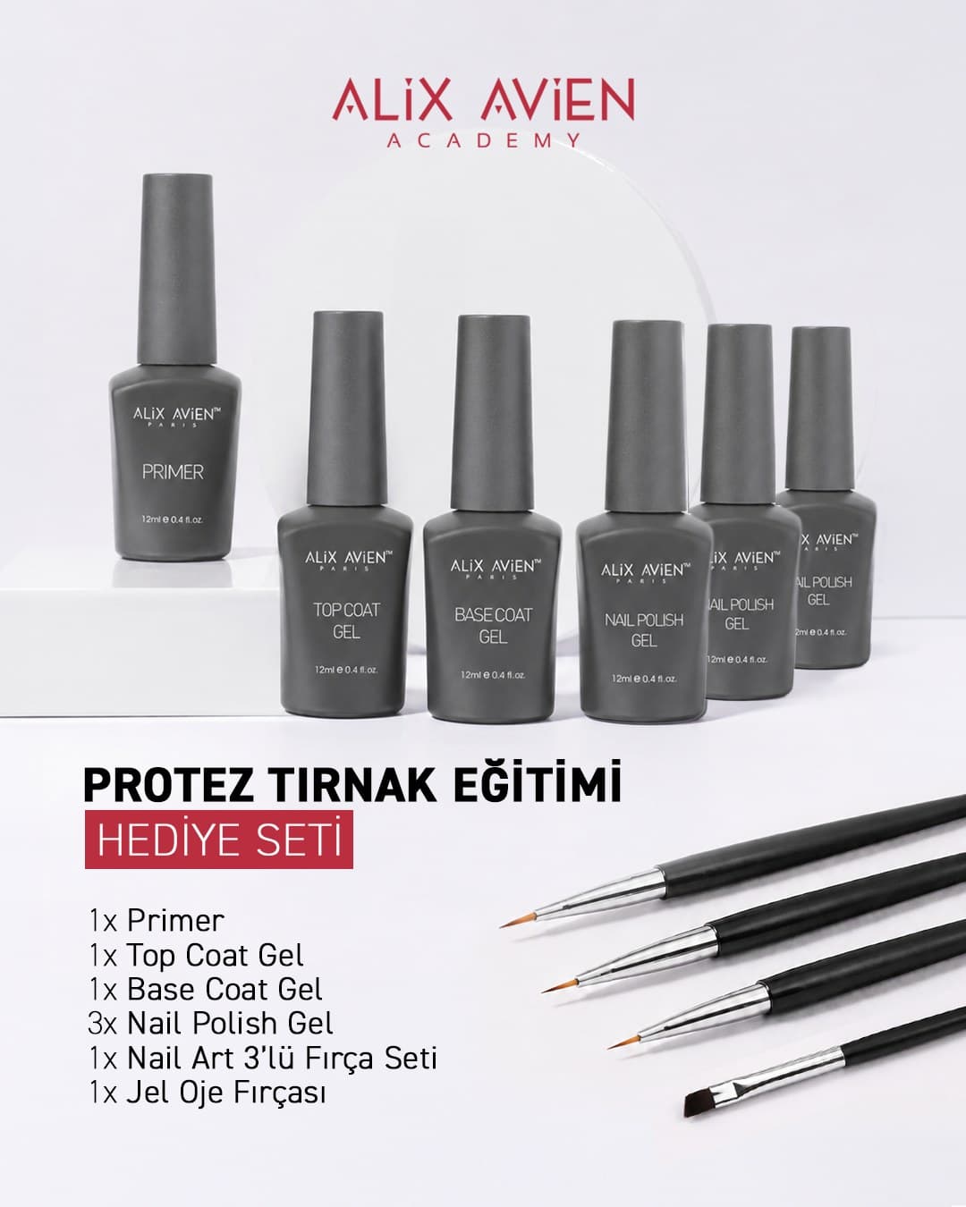 Protez Tırnak Eğitimi hediye seti içeriği