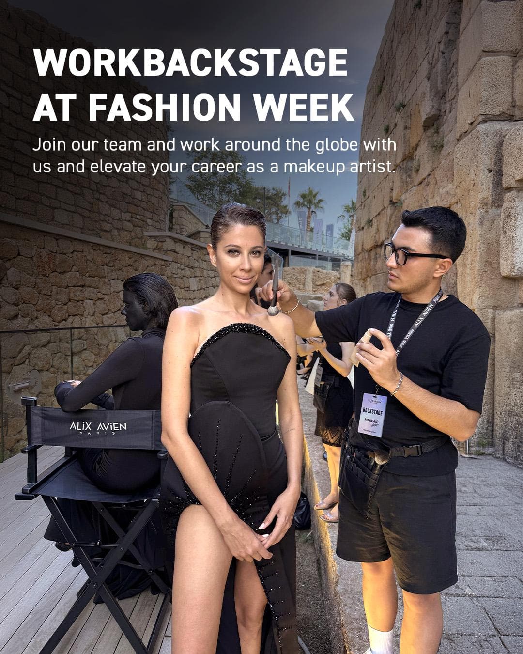 Alix Avien Pro Team fashion week backstage'inde